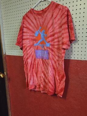 Red Tie-Dye Short Sleeve Tee Jerrys Ice House Edgefield